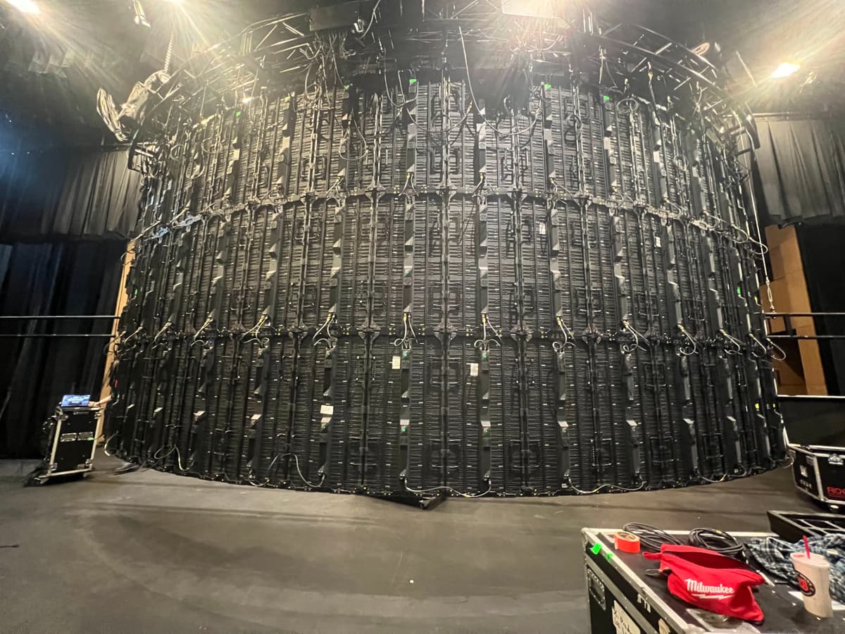LED wall panels being assembled for Tacoma event